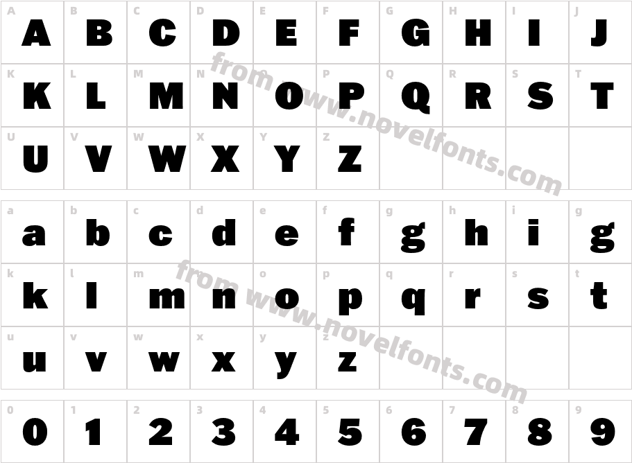 Franklin Gothic ATF UltCharacter Map