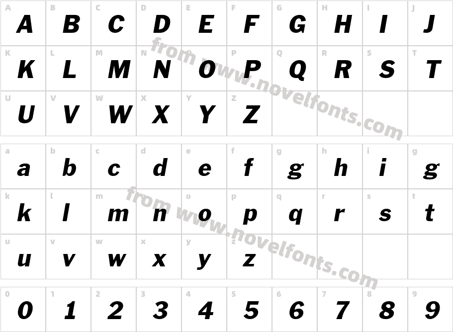Franklin Gothic ITALICCharacter Map