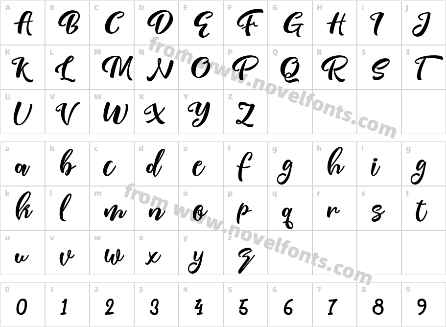 Fredly Alternates BoldCharacter Map