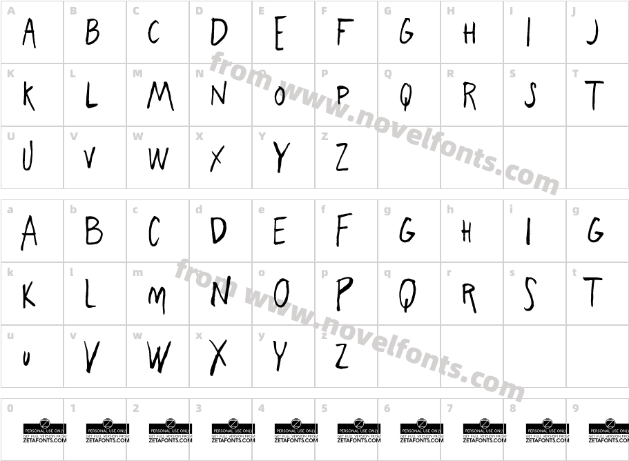 Freehand Blockletter RegularCharacter Map