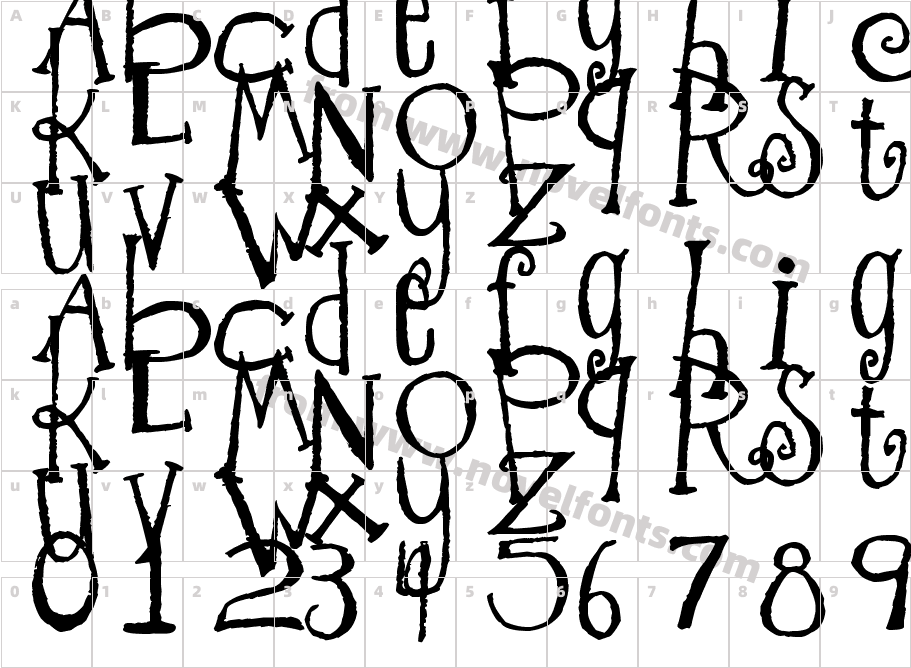 Freeze!Character Map