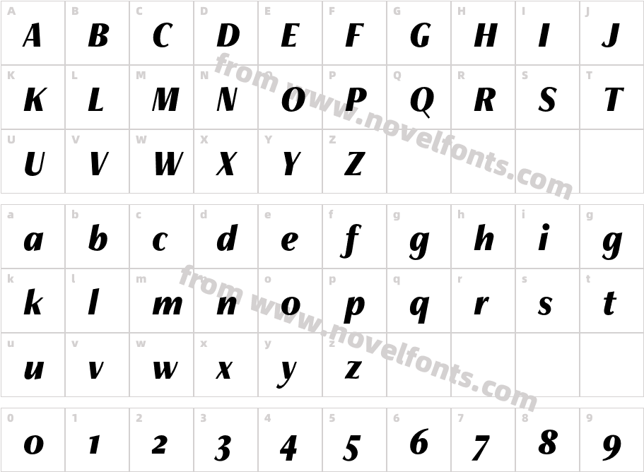 Freight Neo Cnd Pro Black ItalicCharacter Map