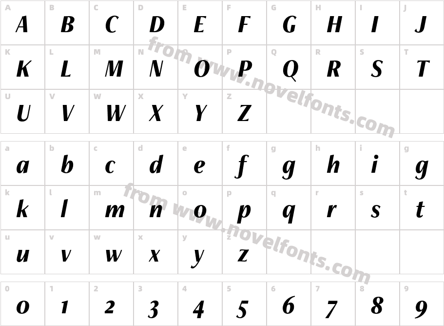 Freight Neo Cnd Pro Bold ItalicCharacter Map