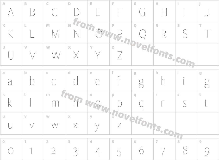 Freight SansH Cnd Pro HairlineCharacter Map