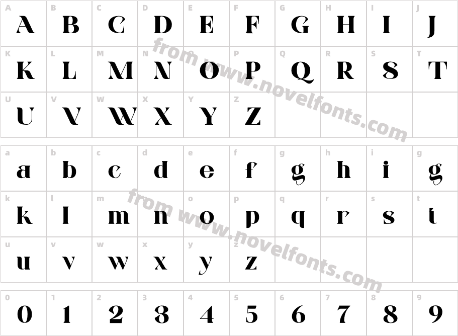Frenia RegularCharacter Map