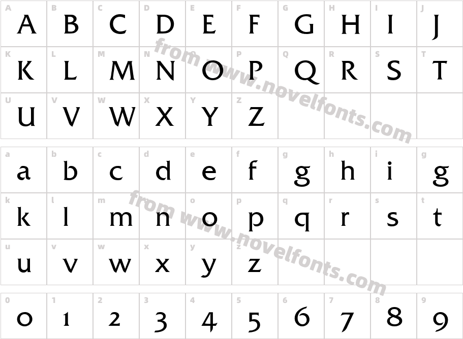 Friz Quadrata Regular OSCharacter Map
