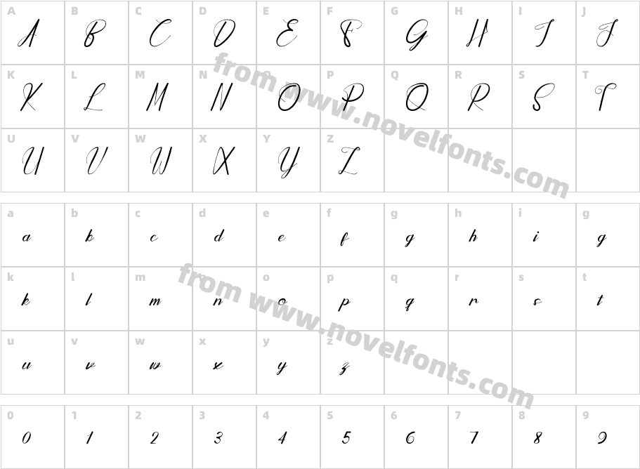 Frosty Blossom ScriptCharacter Map