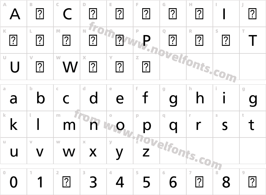 Frutiger LT Pro 55 RomanCharacter Map