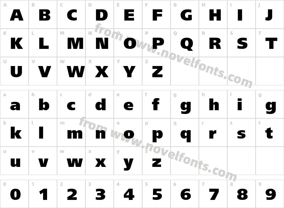 Frutiger Next Pro BlackCharacter Map