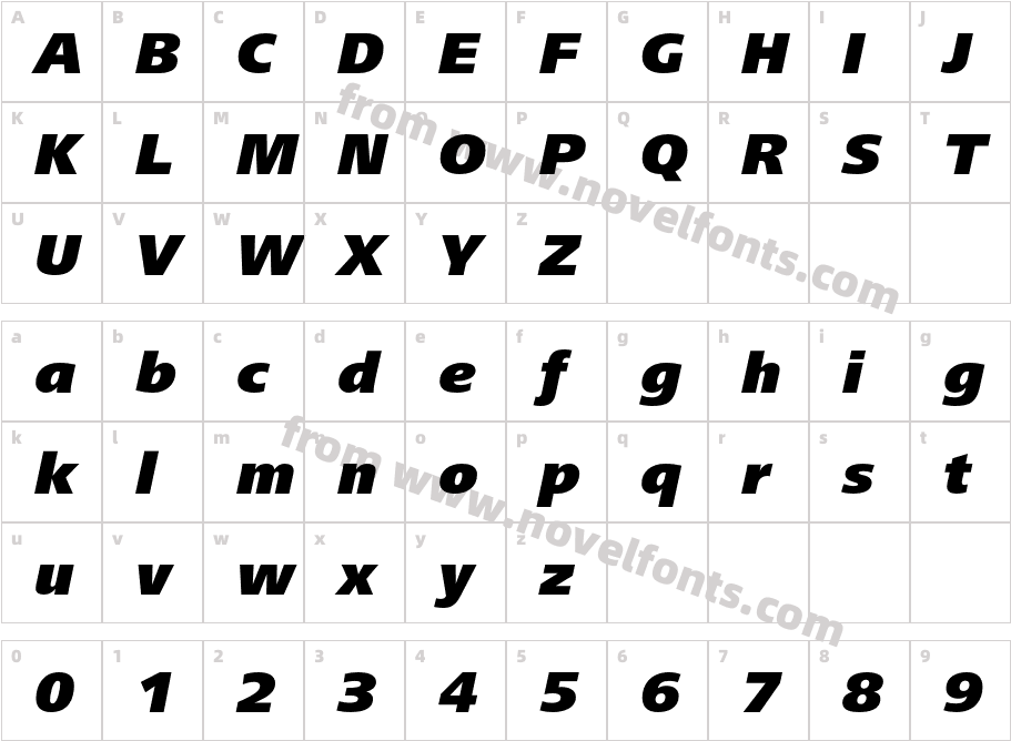 Frutiger NextLTW1G Black ItaCharacter Map