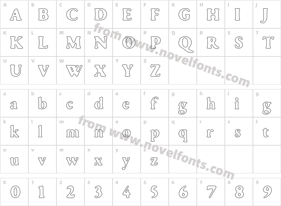 Fubbick OutlineCharacter Map