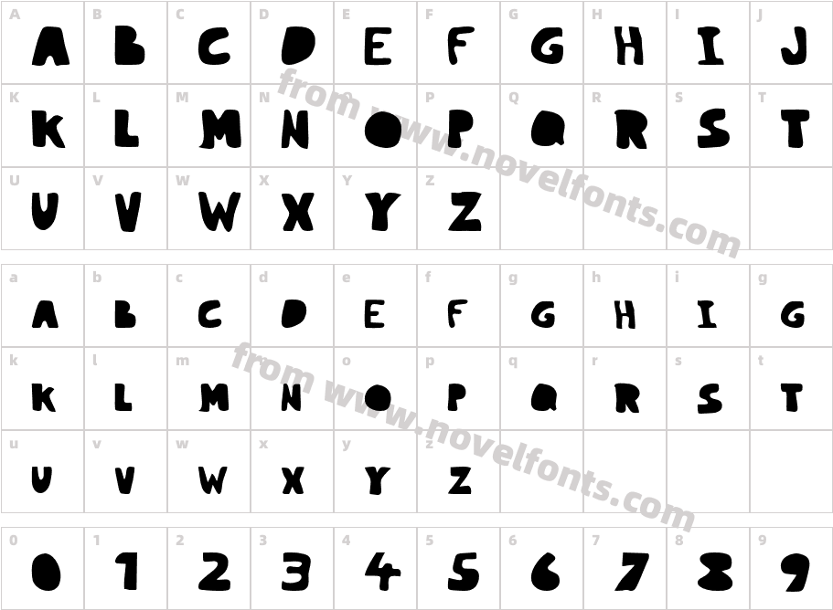 Funky Skeleton BoldCharacter Map
