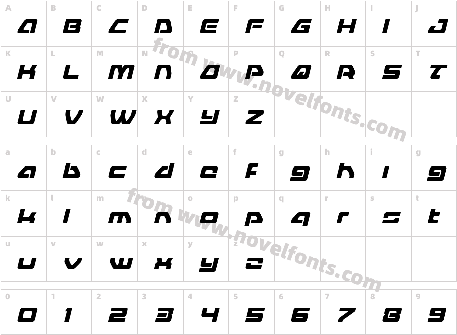 Furian Compact ItalicCharacter Map