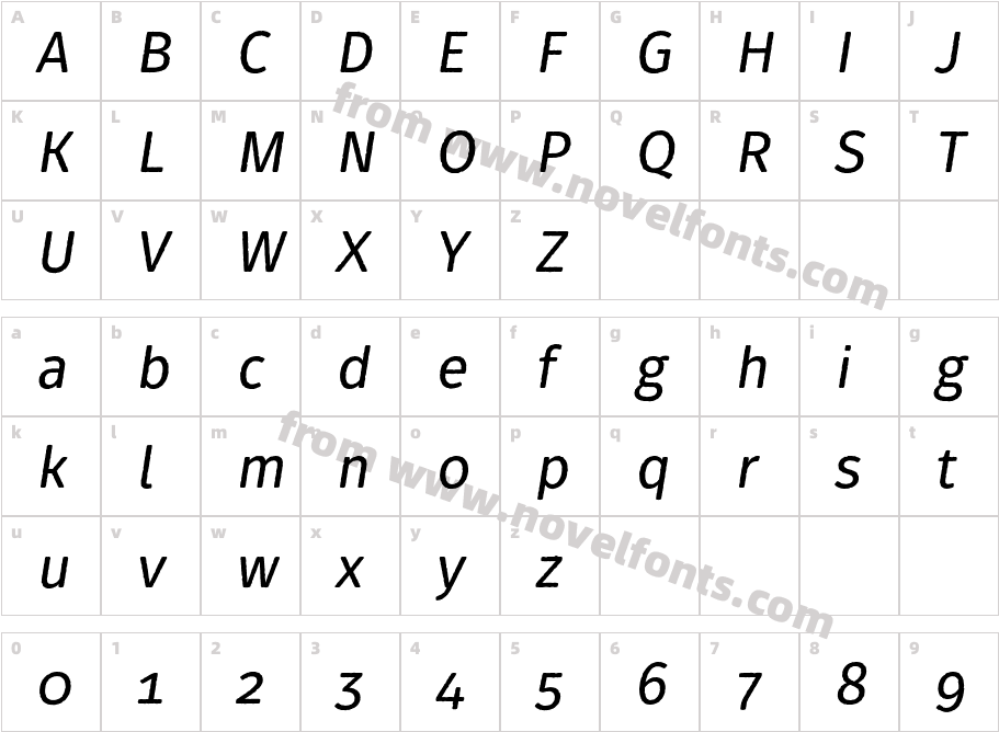 Fuse V.2 Printed Alt Normal ItalicCharacter Map
