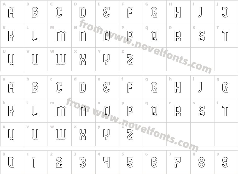 Futrons OutlineCharacter Map