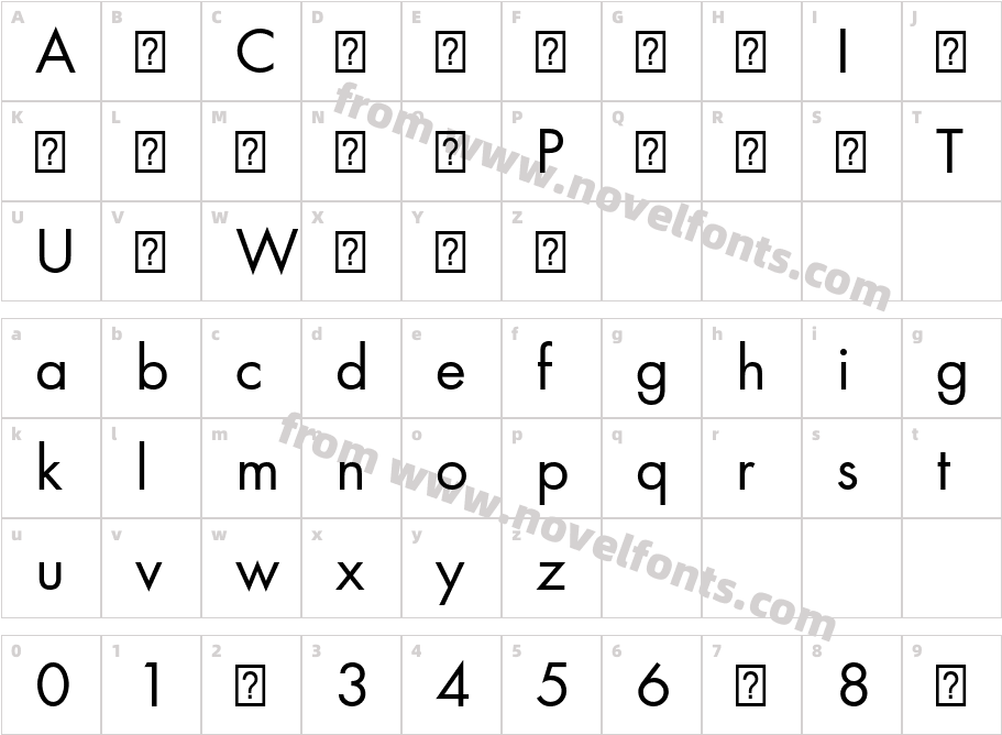 Futura LT Pro BookCharacter Map