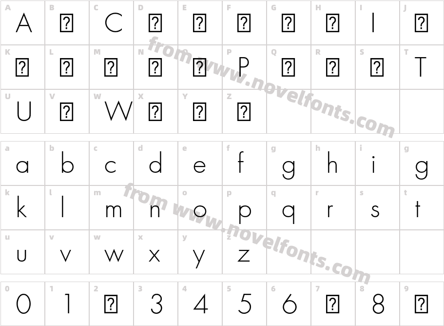Futura LT Pro LightCharacter Map