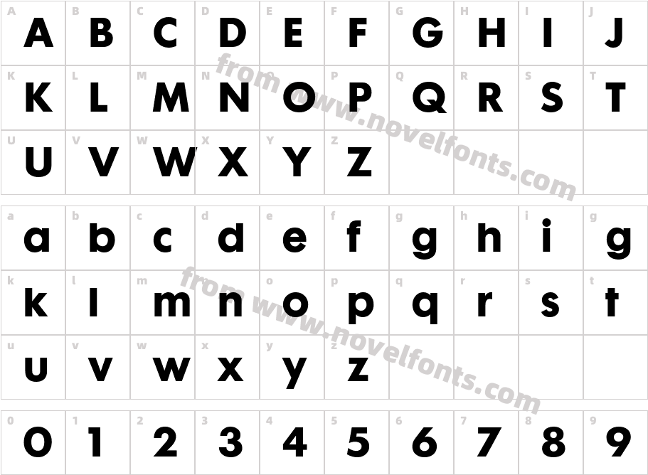 Futura Maxi W00 BoldCharacter Map