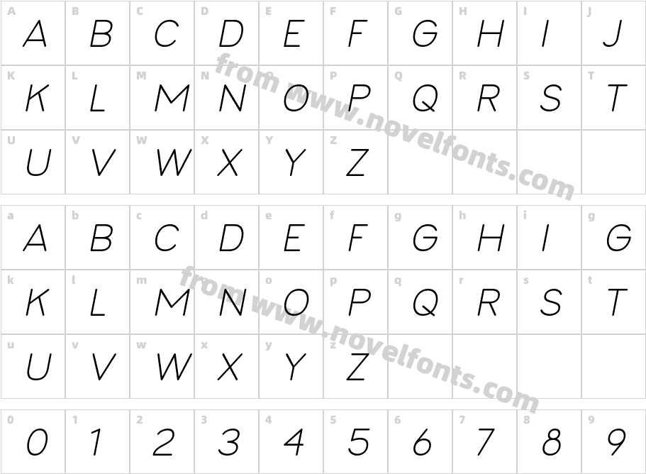 Future Career ItalicCharacter Map
