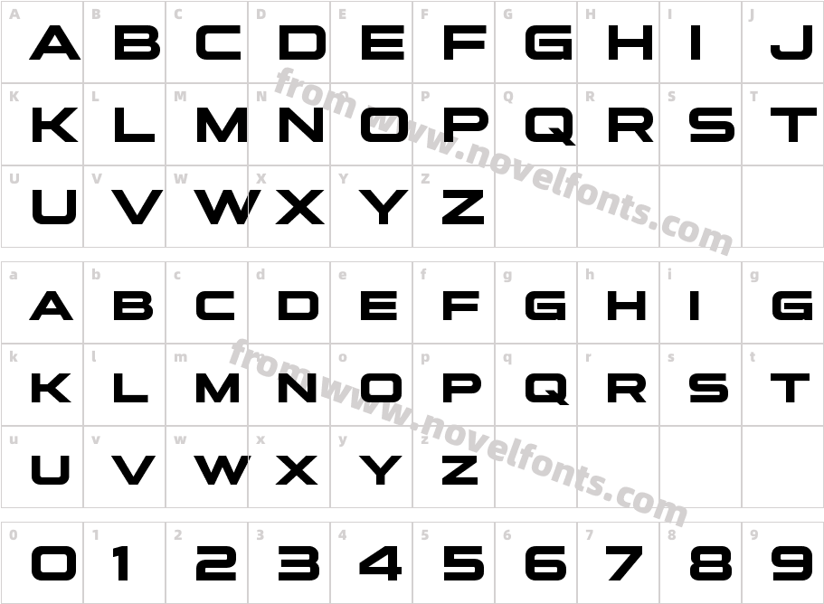 Future Tense W05 RegularCharacter Map