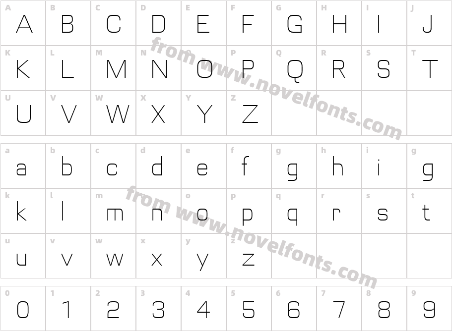 Futurette ThinCharacter Map