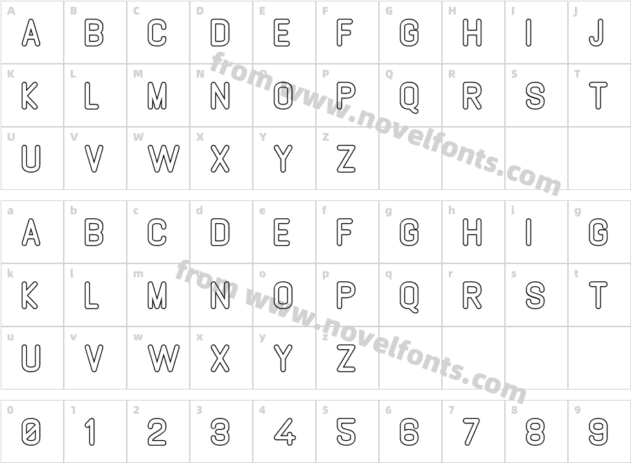 GABOED OutlineCharacter Map