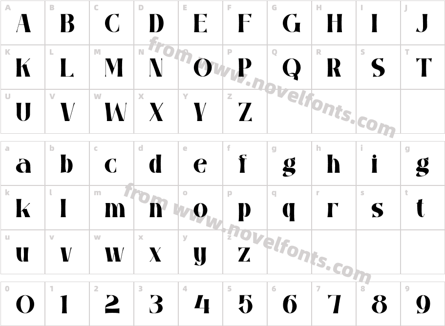 GIANHA Forisa RegularCharacter Map