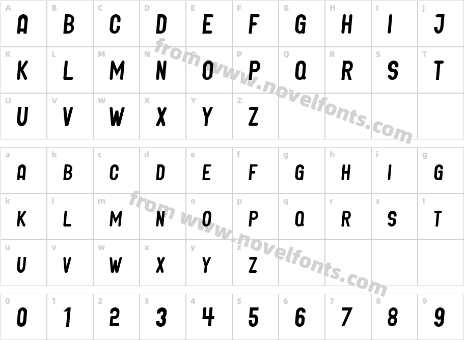 GLIFORD ItalicCharacter Map