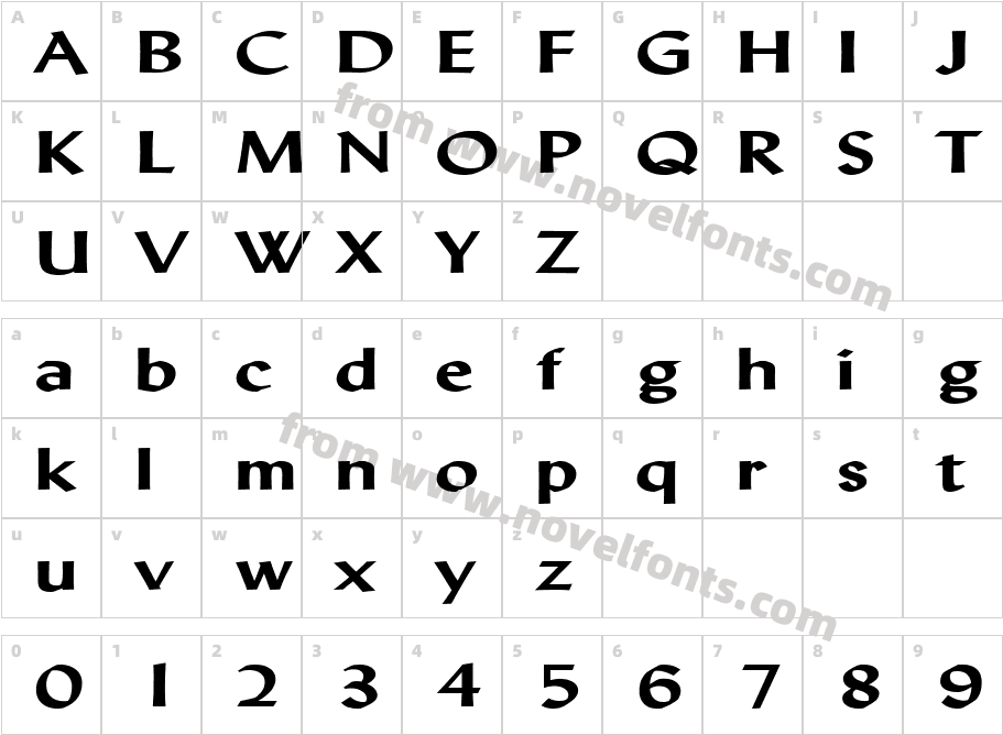 Lynda Extended BoldCharacter Map