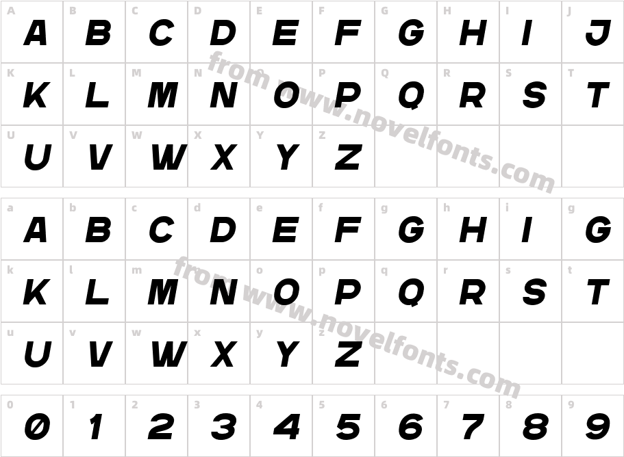 GR Read One ItalicCharacter Map