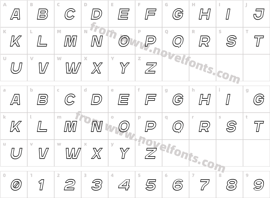GR Read Two ItalicCharacter Map