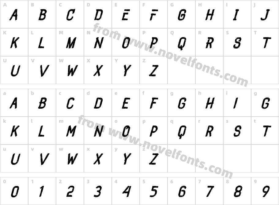GROMBOLAN ItalicCharacter Map