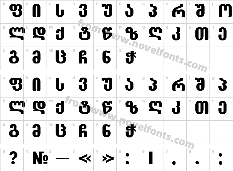 GROTESK A&VCharacter Map
