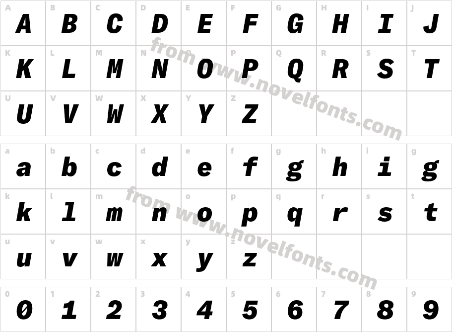 GT America Mono Trial Bl ItCharacter Map