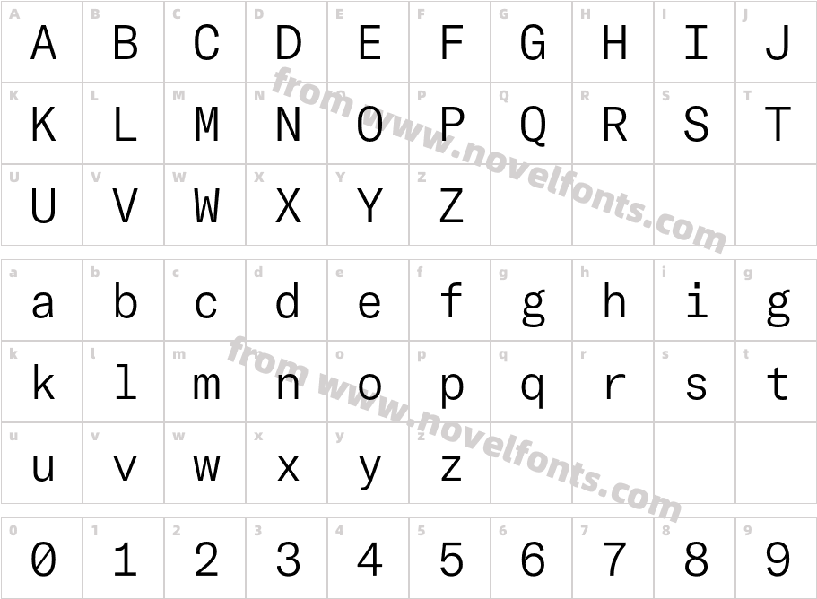 GT America Mono Trial LtCharacter Map