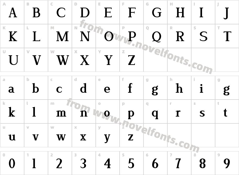 Lyons Serif BoldCharacter Map