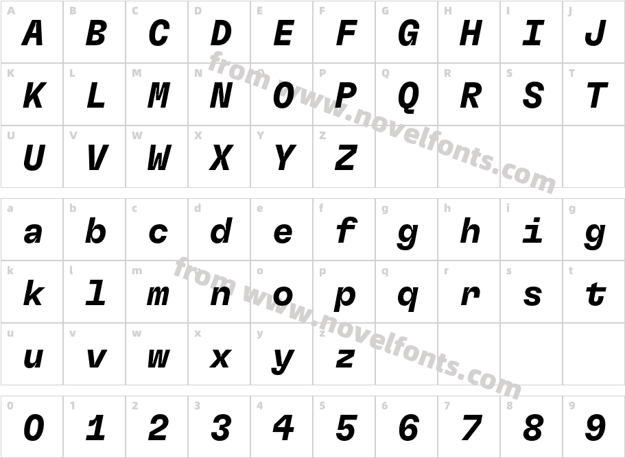 GT Flexa Mono Trial Bd ItCharacter Map