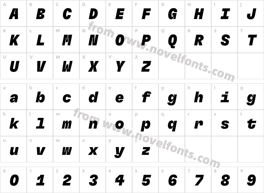 GT Flexa Mono Trial Bl ItCharacter Map