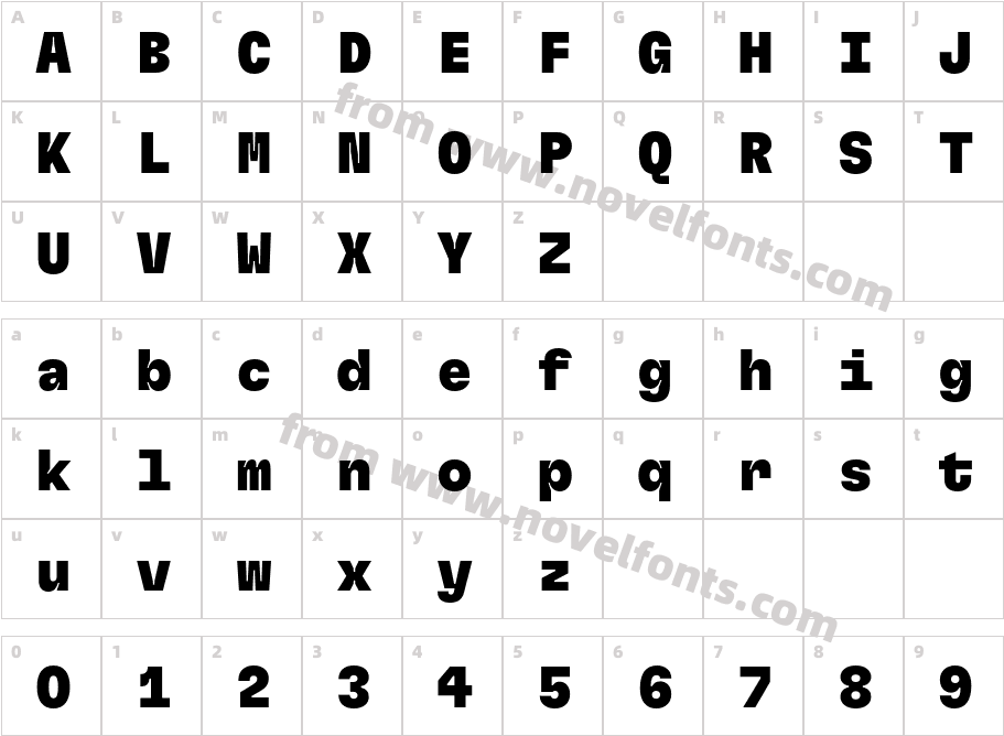 GT Flexa Mono Trial BlCharacter Map