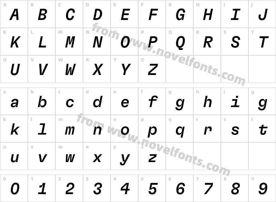 GT Flexa Mono Trial Md ItCharacter Map