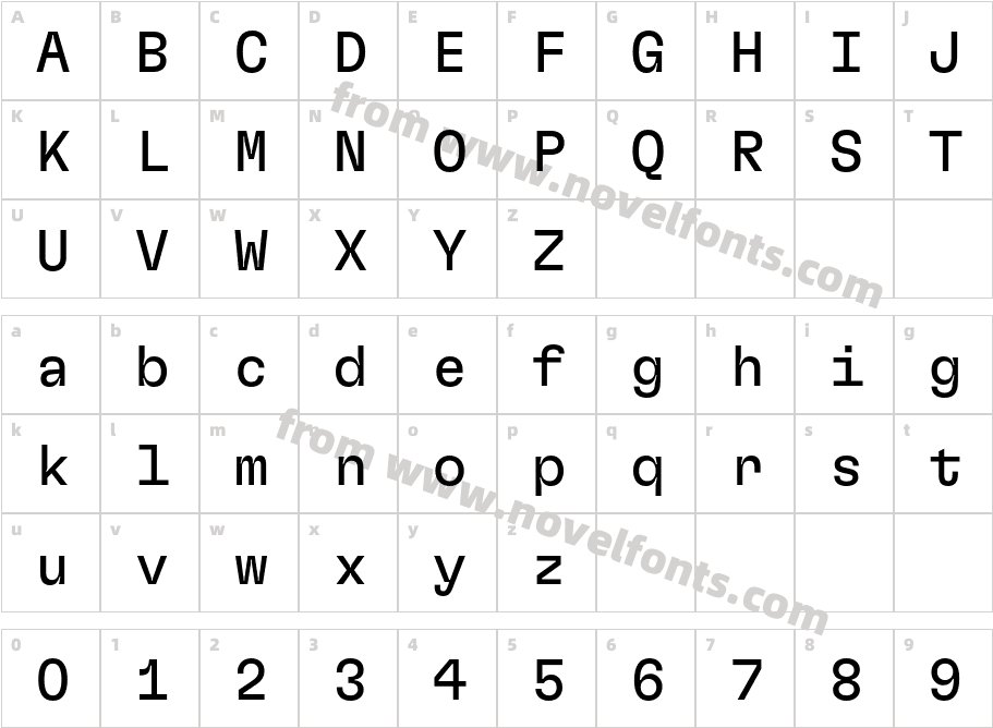 GT Flexa Mono Trial RgCharacter Map