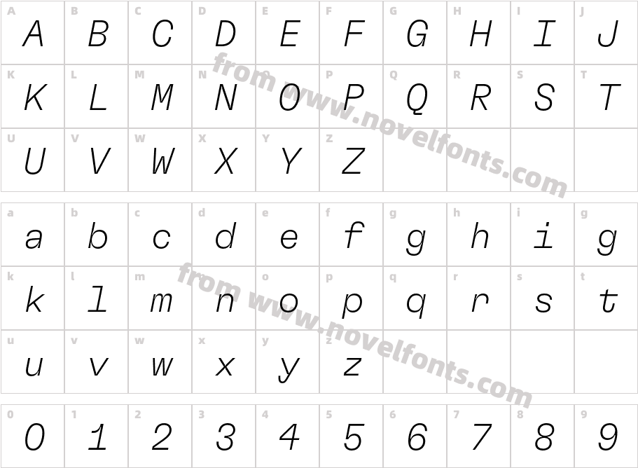 GT Flexa Mono Trial Th ItCharacter Map