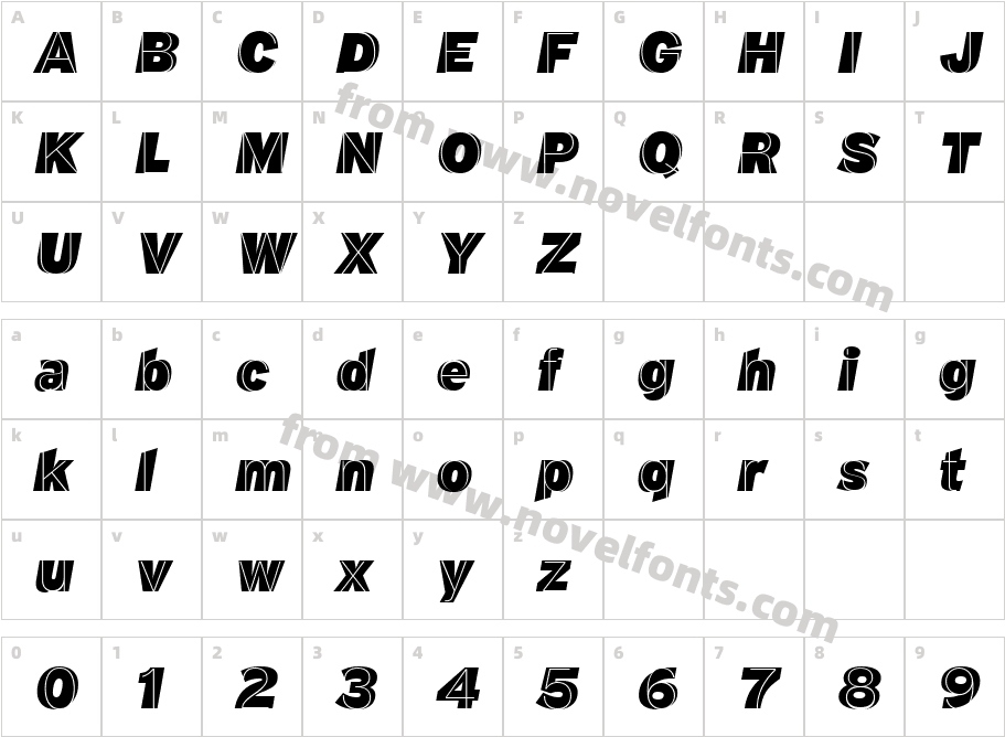 M.F. Plexus ItalicCharacter Map