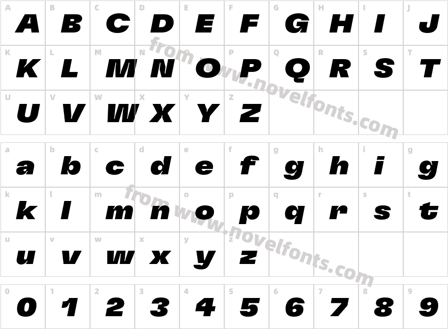 GT Flexa Trial Ext Bl ItCharacter Map