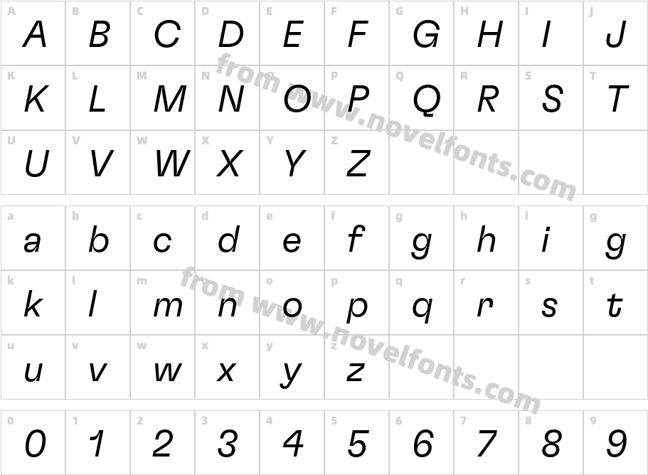 GT Flexa Trial Lt ItCharacter Map