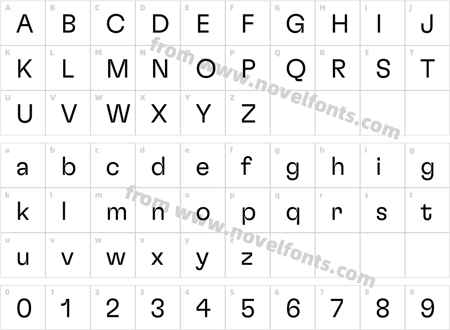 GT Flexa Trial LtCharacter Map