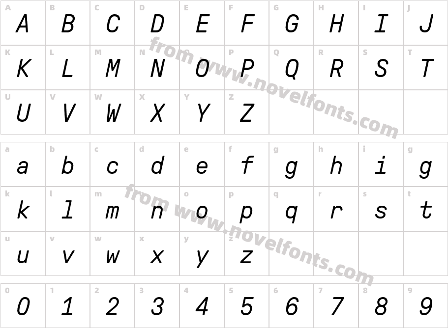 GT Pressura Mono Trial Text ItCharacter Map