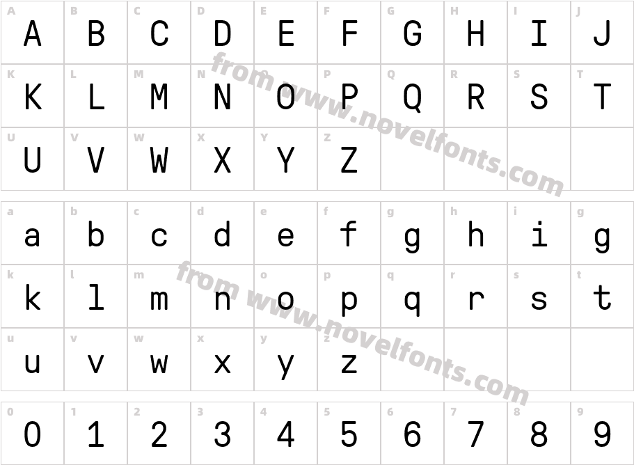 GT Pressura Mono Trial TextCharacter Map