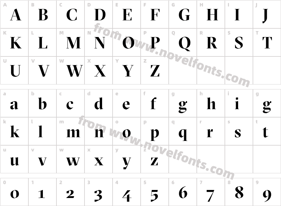 GT Sectra Display Trial BoldCharacter Map