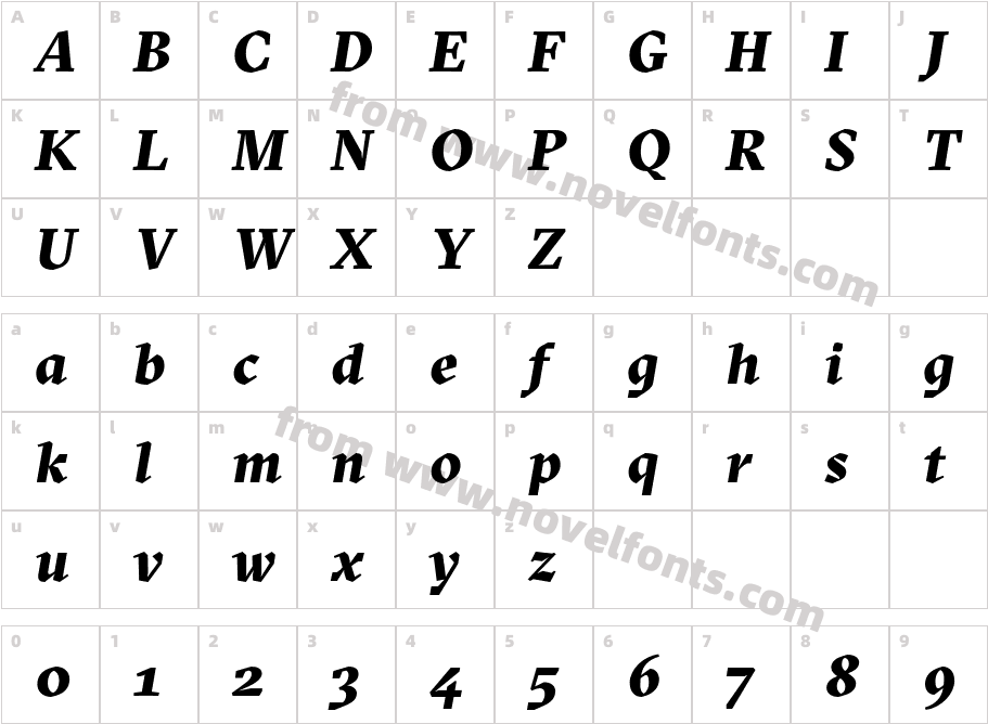 GT Sectra Trial Black ItalicCharacter Map